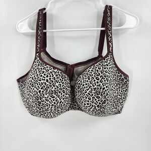 Cacique 44DDD balconette underwire bra cheetah leopard print